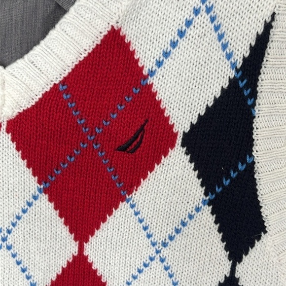 Brand New Nautica 2-Piece Argyle Sweater Vest & Gray Collared Button Down Shirt - Picture 7 of 13